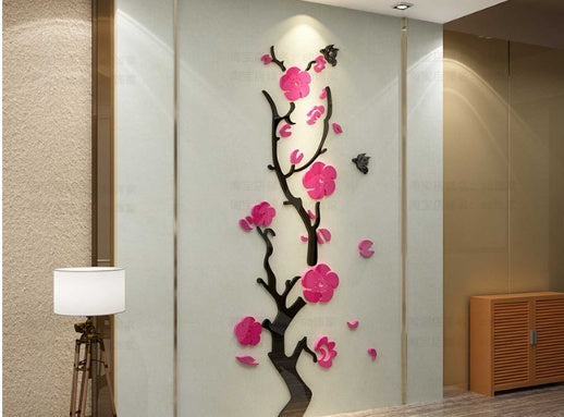 Plum Blossom Porch Decoration Wall Stickers FlamingWick - Home Décor Pink large