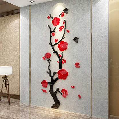 Plum Blossom Porch Decoration Wall Stickers FlamingWick - Home Décor Red large