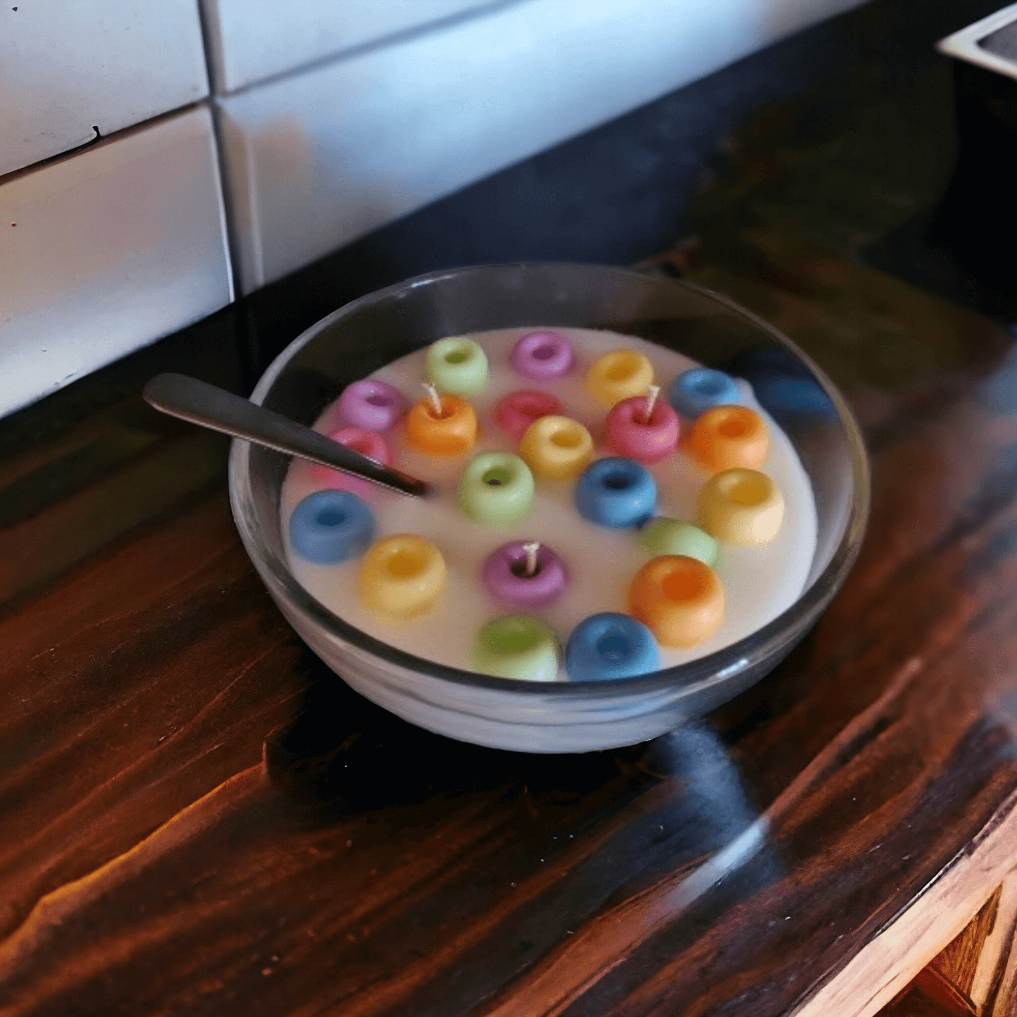 Cereal Bowl Candle - Fruit Loops Cereal Bowl candle Flamingwick Candles & Wax Melts   