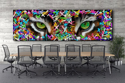 Graffiti Art Tiger's eye Paintings wall art FlamingWick Home Décor