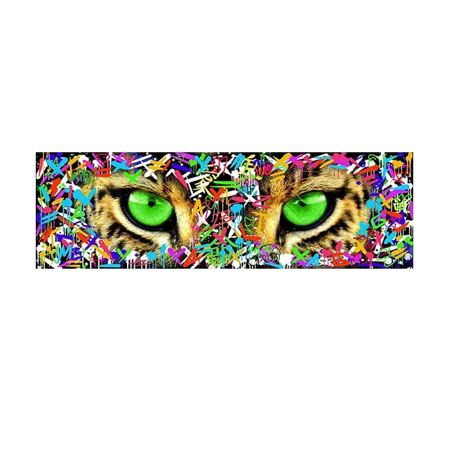 Graffiti Art Tiger's eye Paintings wall art FlamingWick Home Décor Blue 50x150cm no frame