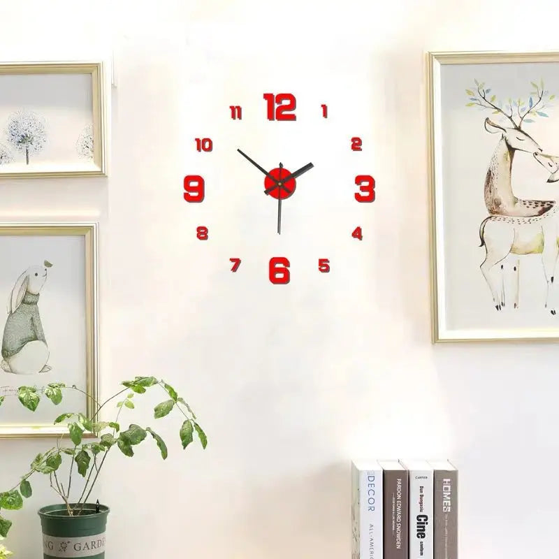 Frameless DIY Wall Clock Wall Decal wall clock FlamingWick Home Décor