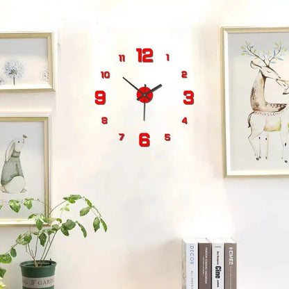 Frameless DIY Wall Clock Wall Decal wall clock FlamingWick Home Décor