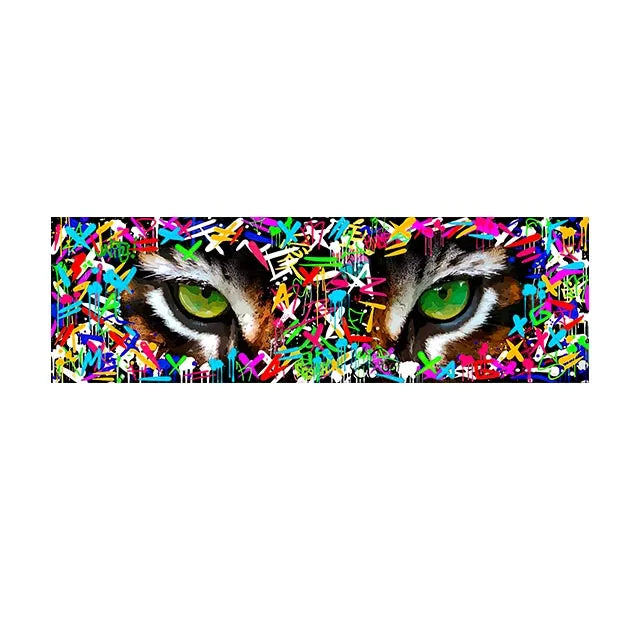 Graffiti Art Tiger's eye Paintings wall art FlamingWick Home Décor as picture 20x60cm no frame