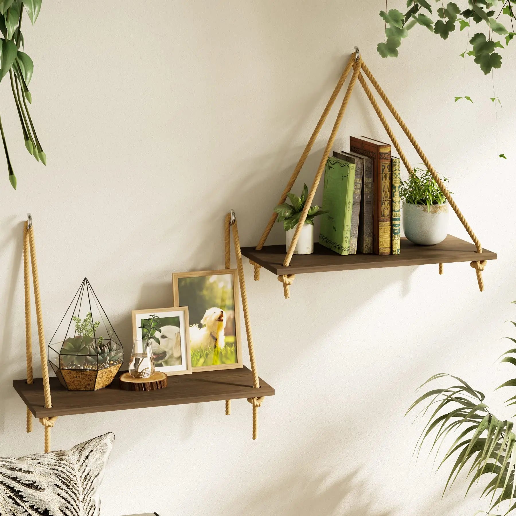 Hanging Shelves storage shelving FlamingWick - Home Décor