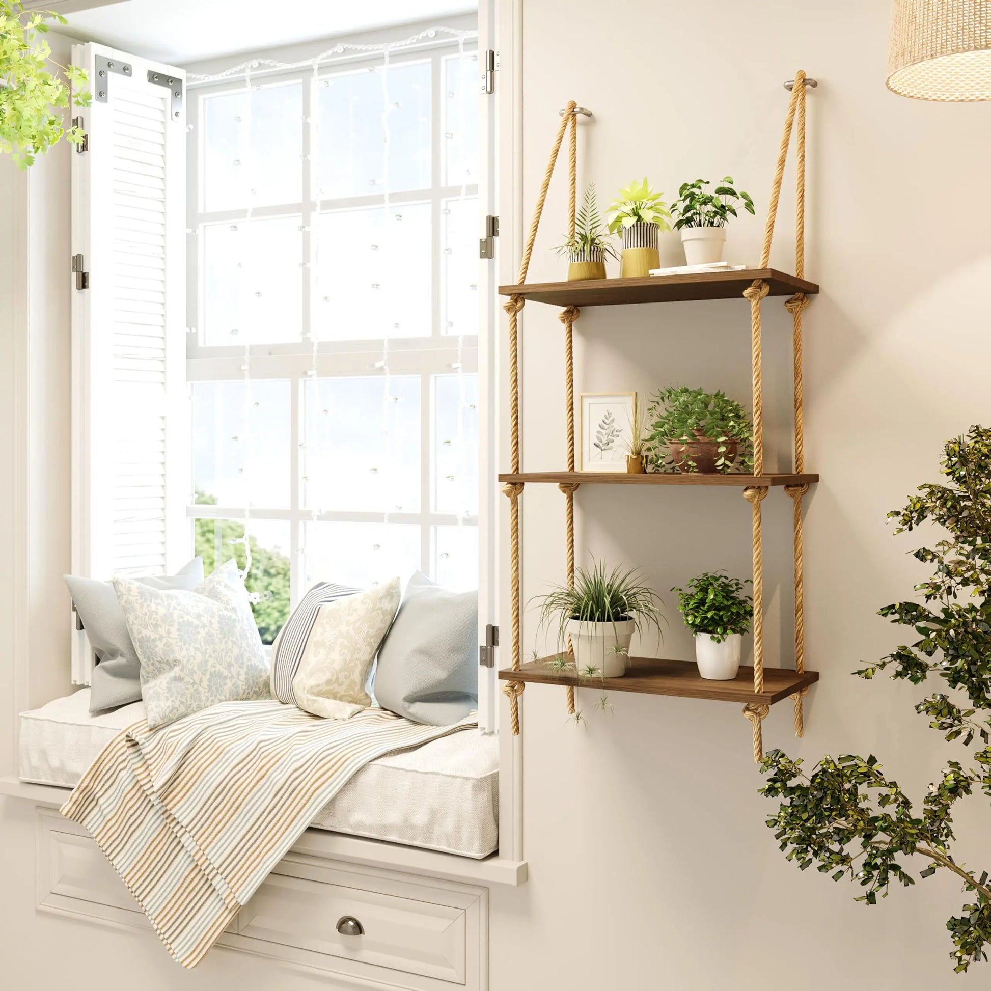 Hanging Shelves storage shelving FlamingWick - Home Décor