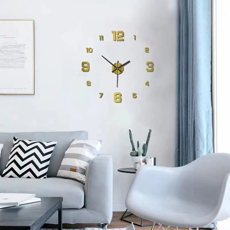 Frameless DIY Wall Clock Wall Decal wall clock FlamingWick Home Décor